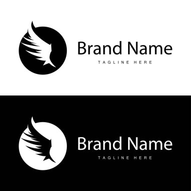 Kanat Logosu Tasarımı, Vektör Kartal Şahin Kanatları, Güzel Uçan Kuş, Çizim Sembolü