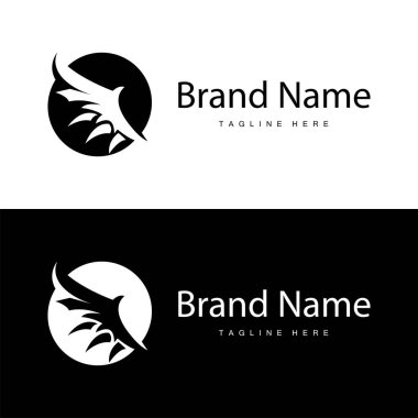 Kanat Logosu Tasarımı, Vektör Kartal Şahin Kanatları, Güzel Uçan Kuş, Çizim Sembolü