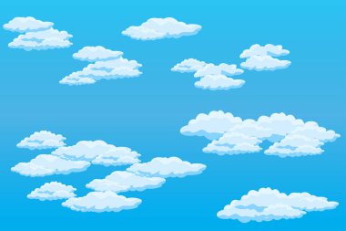 Bulut gökyüzü sahne arkaplan vektörü basit bulut çizim şablonu tasarımı