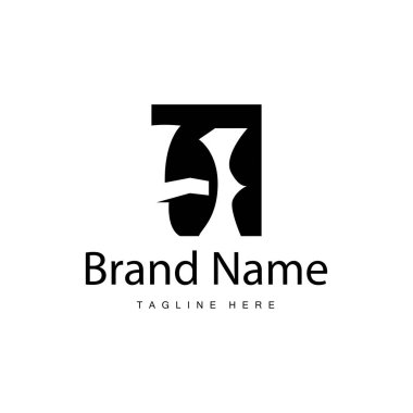 H harfi logosu basit siyah alfabe H illüstrasyon şablonu