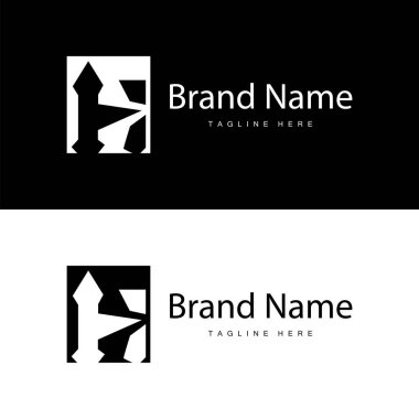 H harfi logosu basit siyah alfabe H illüstrasyon şablonu