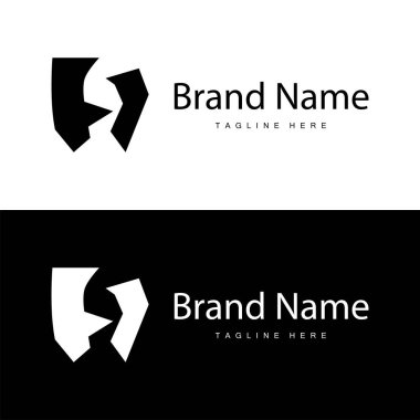 H harfi logosu basit siyah alfabe H illüstrasyon şablonu