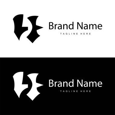 H harfi logosu basit siyah alfabe H illüstrasyon şablonu