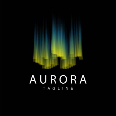 Aurora Logosu, Gökyüzü Doğa Manzarası Tasarımı, Sembol Vektörü İllüstrasyon Şablonu