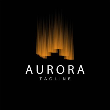 Aurora Logosu, Gökyüzü Doğa Manzarası Tasarımı, Sembol Vektörü İllüstrasyon Şablonu