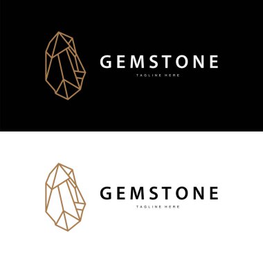 Gemstone Logo Taşı Mücevher Vektör Şablonu Premium