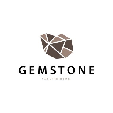 Gemstone Logo Taşı Mücevher Vektör Şablonu Premium