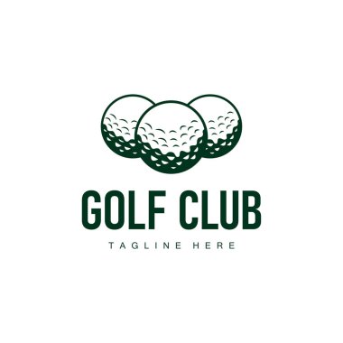Golf kulübü logosu tasarımı ve açık hava spor golf sopası ve top şablonu çizimi