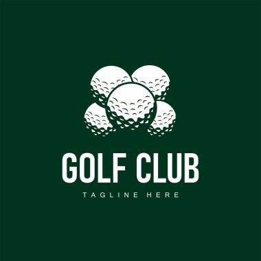Golf kulübü logosu tasarımı ve açık hava spor golf sopası ve top şablonu çizimi