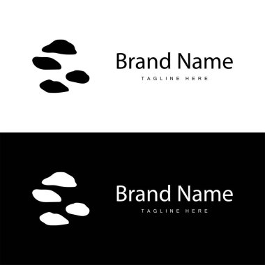 River Rock Tasarım Dengesi Kaya Logosu İllüstrasyon Sembol Şablonu