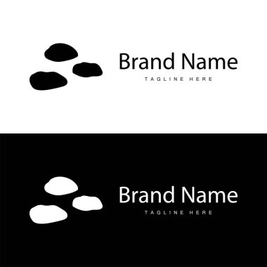 River Rock Tasarım Dengesi Kaya Logosu İllüstrasyon Sembol Şablonu