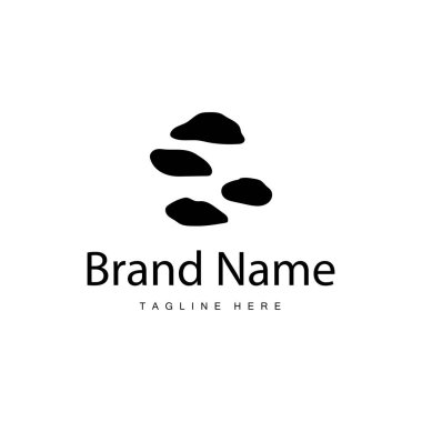 River Rock Tasarım Dengesi Kaya Logosu İllüstrasyon Sembol Şablonu