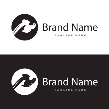 Oduncu araç baltası logo marangozluk basit tasarım siluet çizim şablonu