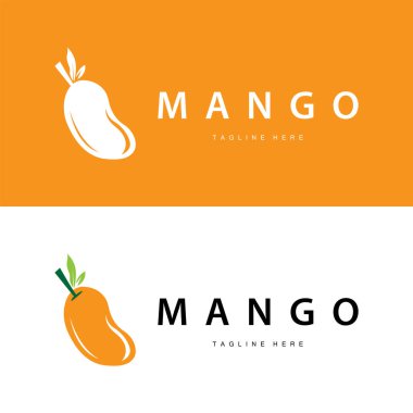 Taze mango grafik tasarım şablonu meyve bahçesi mango logosu