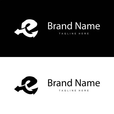 Basit tarzda E harfi logosu Lüks ürün markası örnekleme