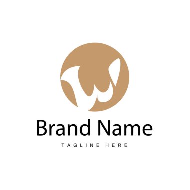 Basit tarzda W harfi logosu Lüks ürün markası tasviri