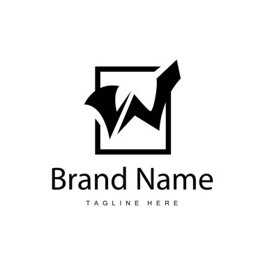 Basit tarzda W harfi logosu Lüks ürün markası tasviri