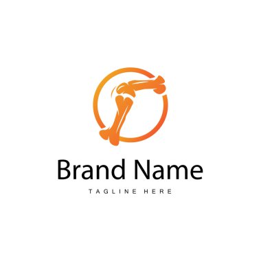 Kemik Logosu, Kemik Sağlığı Tasarımı, Basit Sembol Şablonu İllüstrasyonu