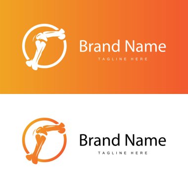 Kemik Logosu, Kemik Sağlığı Tasarımı, Basit Sembol Şablonu İllüstrasyonu