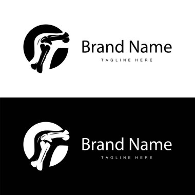 Kemik Logosu, Kemik Sağlığı Tasarımı, Basit Sembol Şablonu İllüstrasyonu