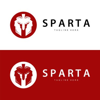 Sparta logosu, barbar savaşçı rozeti tasarımı basit siluet Sparta savaş miğferi vektörü.