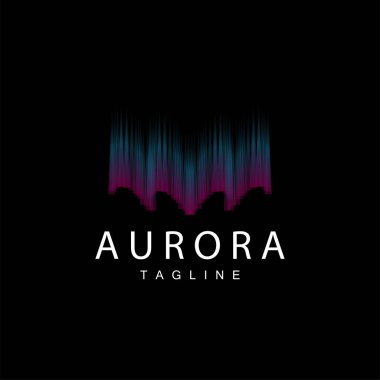 Aurora Logosu, Gökyüzü Doğa Manzarası Tasarımı, Sembol Vektörü İllüstrasyon Şablonu