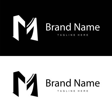 Minimalist tasarım harfi ilk m illüstrasyonu m logosu marka şablonu için basit