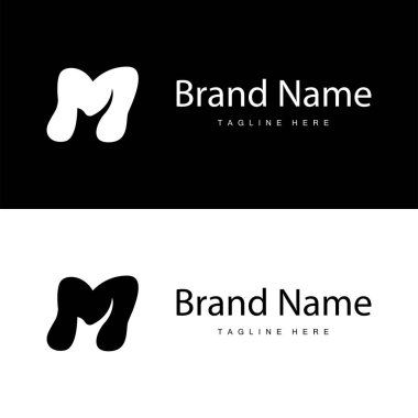 Minimalist tasarım harfi ilk m illüstrasyonu m logosu marka şablonu için basit