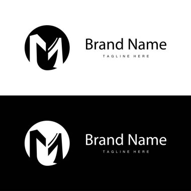 Minimalist tasarım harfi ilk m illüstrasyonu m logosu marka şablonu için basit