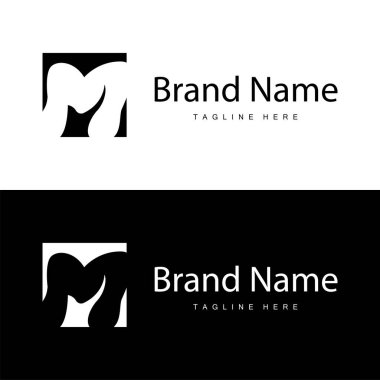 Minimalist tasarım harfi ilk m illüstrasyonu m logosu marka şablonu için basit