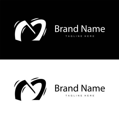 Minimalist tasarım harfi ilk m illüstrasyonu m logosu marka şablonu için basit