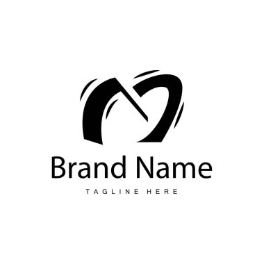Minimalist tasarım harfi ilk m illüstrasyonu m logosu marka şablonu için basit
