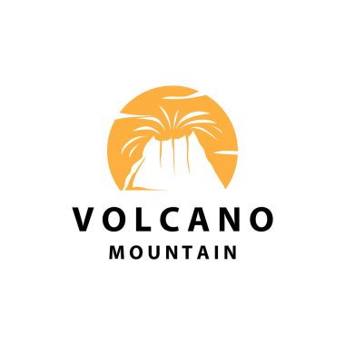Volkan logosu tasarımı ilham verici doğal manzara volkan patlaması dağ zarifliği