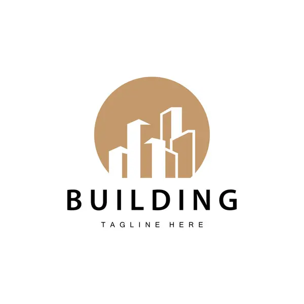 stock vector Modern City Building Logo Design, Luxurious and Simple Urban Architecture