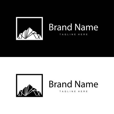 Iceberg Logosu, Antarktika Logo Tasarımı, Basit Doğa Manzarası Vektör Resmetme Şablonu