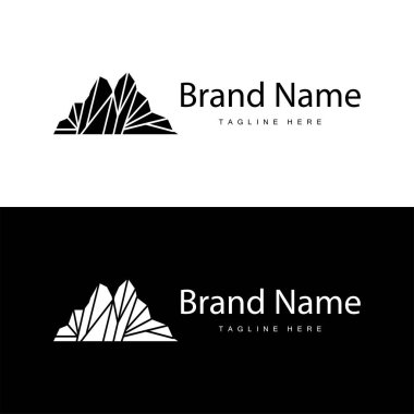 Iceberg Logosu, Antarktika Logo Tasarımı, Basit Doğa Manzarası Vektör Resmetme Şablonu