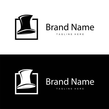 Basit bir konsept çizimi ile sihirli şapka logosu tasarımı