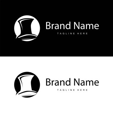 Basit bir konsept çizimi ile sihirli şapka logosu tasarımı