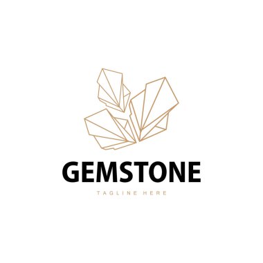 Gemstone Logo Taşı Mücevher Vektör Şablonu Premium