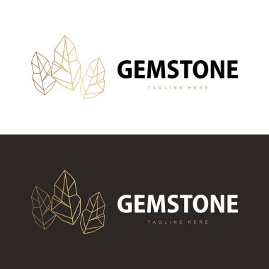 Gemstone Logo Taşı Mücevher Vektör Şablonu Premium