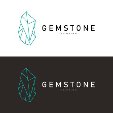 Gemstone Logo Taşı Mücevher Vektör Şablonu Premium