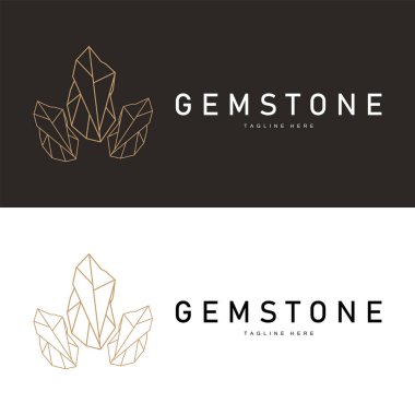 Gemstone Logo Taşı Mücevher Vektör Şablonu Premium