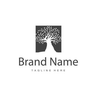 yeşil doğa eğitimi çocuklar oyun alanı ağaç logosu illüstrasyonu ve ağaç tasarımı