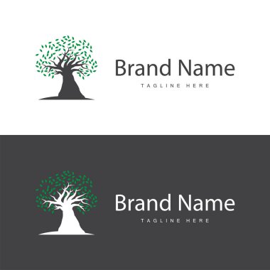 yeşil doğa eğitimi çocuklar oyun alanı ağaç logosu illüstrasyonu ve ağaç tasarımı