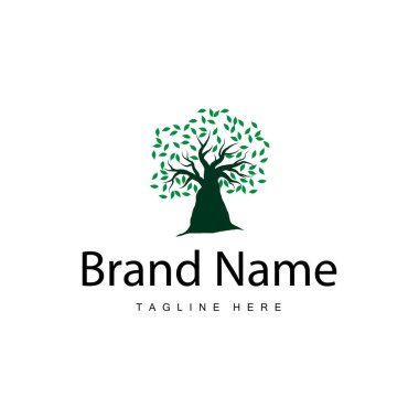 yeşil doğa eğitimi çocuklar oyun alanı ağaç logosu illüstrasyonu ve ağaç tasarımı