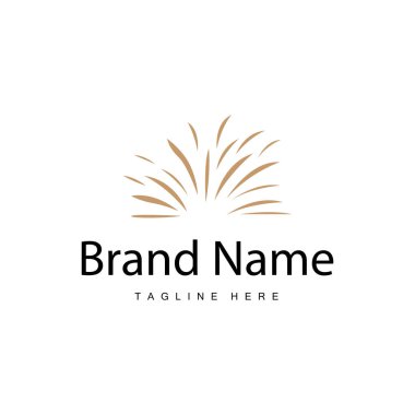 Havai fişek Logosu, Basit Çizgi Model Tasarımı Yeni Yıl Kutlama Günü İllüstrasyonu, Şablon Vektörü