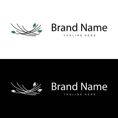 Kuş Yuvası Logosu, Basit Kuş Evi İllüstrasyon Tapınağı Tasarım Vektörü