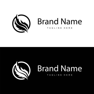 simge sembolü şablonu için siyah siluet tasarımı basit kanat logosu illüstrasyonu minimalist hayvan kanatları