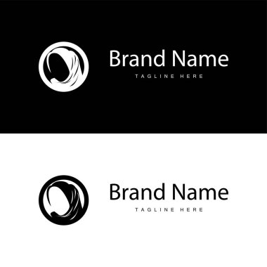 Basit Müslüman giyim tesettürü logosu tasarımı minimalist siyah siluet