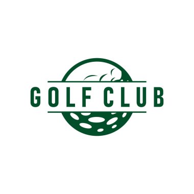 Golf kulübü logosu tasarımı ve açık hava spor golf sopası ve top şablonu çizimi